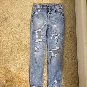 American Eagle medium wash distressed jeans
